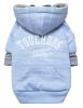 Touchdog Hampton Beach Designer Ultra Soft Sand-Blasted Cotton Pet Dog Hoodie Sweater - Blue - Small