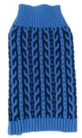 Harmonious Dual Color Weaved Heavy Cable Knitted Fashion Designer Dog Sweater - Large