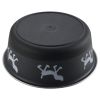 Stainless Steel Pet Bowl with Anti Skid Rubber Base and Dog Design, Gray and Black - as Pic
