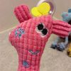 1Pcs Puppy Pet Toys for Small Dogs Fleece Resistance To Bite Dog Toy Teeth Cleaning Chew Training Toys Pet Supplies Puppy Dogs - Rose red